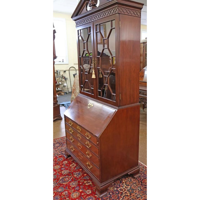 Kindel Furniture National Trust Collection Mahogany Carved Secretary Desk For Sale In New York - Image 6 of 18