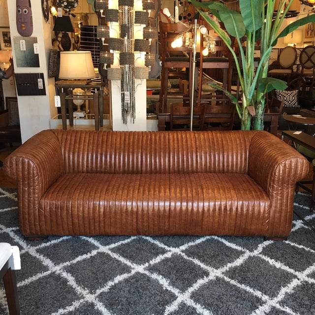 New Artsome Logan Sofa in Cognac Color Leather Chairish