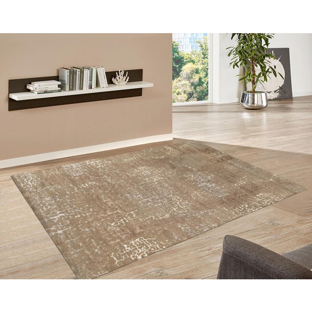 Pasargad Home Modern Brown Silk & Wool Area Rug, 2' 0'' X 3' 0'' For Sale - Image 4 of 4