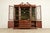 Late 20th Century Henredon Georgian Carved Mahogany Lighted Breakfront Bookcase Cabinet For Sale - Image 5 of 17