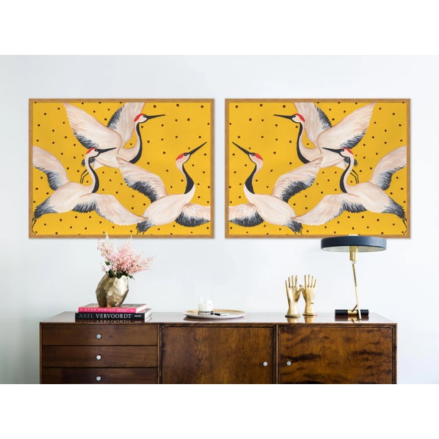 DESCRIPTION: Babette Cleo & Estelle Diptych, in Yellow by Willa Heart in Gold Frame, Large Art Print SPECIFICATIONS: Type:...