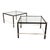 Mid 20th Century Schumacher French Leather & Brass Side Tables with Glass Tops - A Pair For Sale
