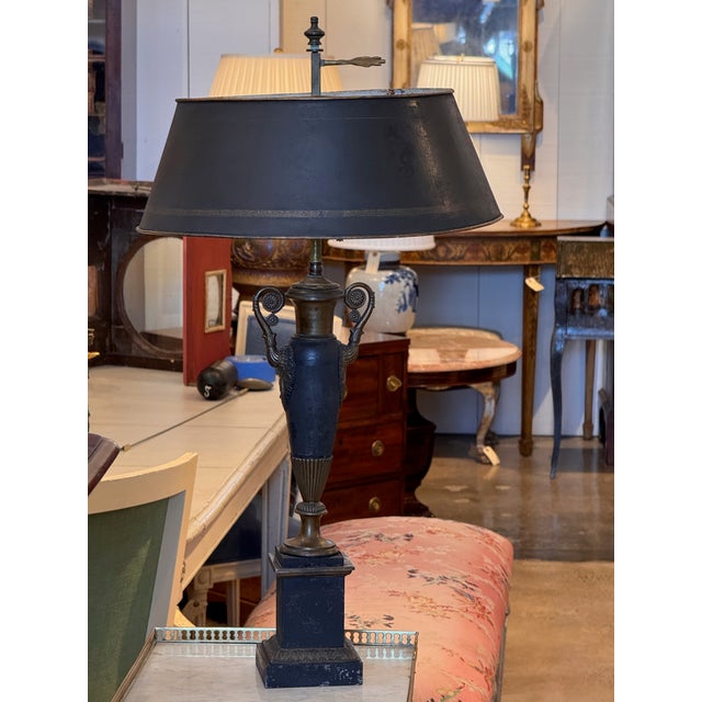 1900 - 1909 1900s Neoclassical Bouillotte Lamp With Tole Shade For Sale - Image 5 of 14