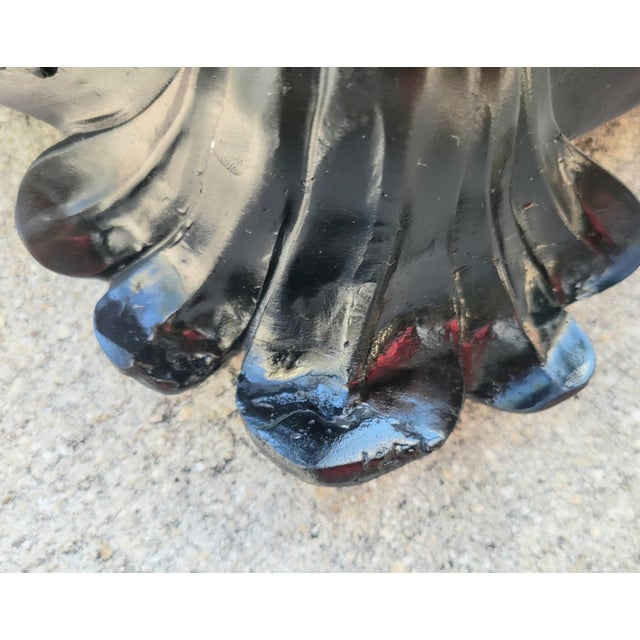 Metal Vintage Tall Custom Painted Regency Style Palm Tree Tropical Floor Lamp For Sale - Image 7 of 12