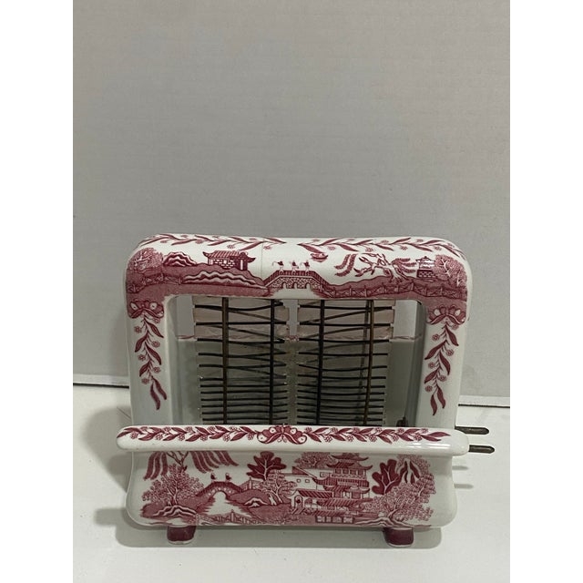 American Extremely Rare Toast-Rite Red Willow Porcelain Electric Toaster, C. 1927 For Sale - Image 3 of 6