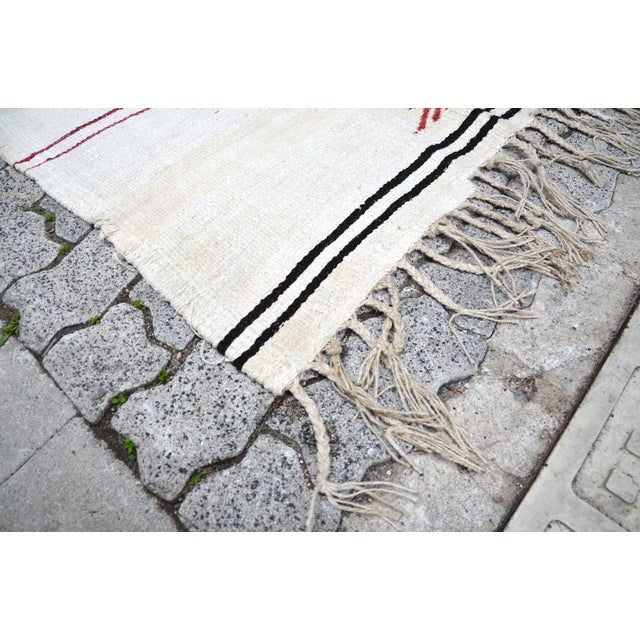 1970s Vintage Handmade Hemp Rug For Sale - Image 9 of 11