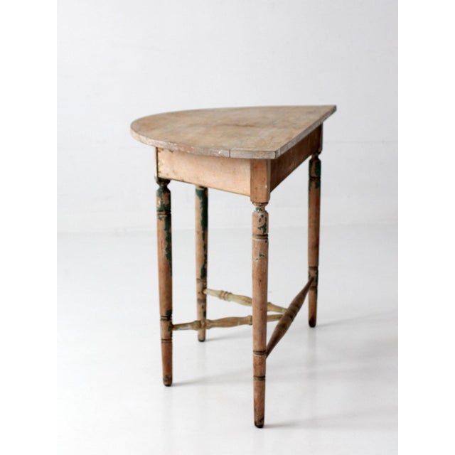 Antique Primitive Demi Lune Console Table For Sale - Image 17 of 18