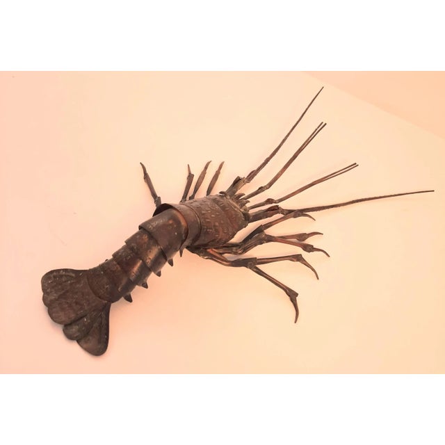 Metal Edo Okimono Bronze Reticulated Rock Lobsters Signed For Sale - Image 7 of 13