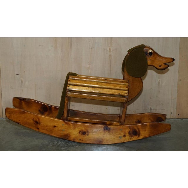 Handmade Childrens Rocking Horse of Dachshund Sausage Dog, 1930s For Sale - Image 15 of 17