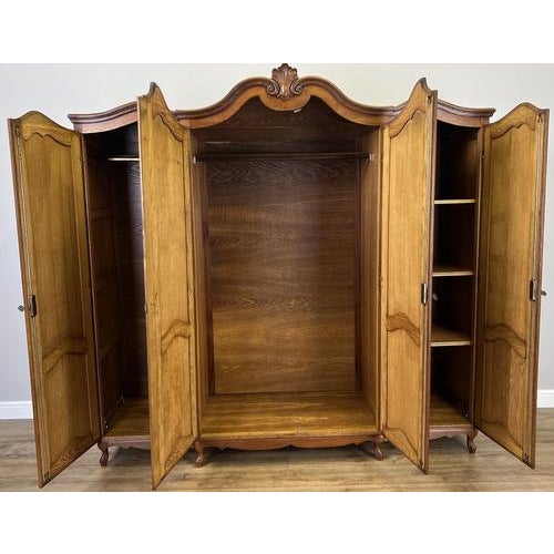 Vintage French Louis XVI Style Wardrobe in Oak For Sale - Image 10 of 11