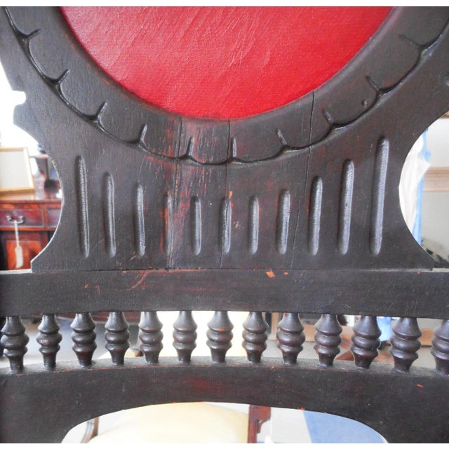 Traditional 19th Century Ebonized Chair With Baby Rattle Finials For Sale - Image 3 of 13