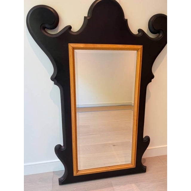 Queen Anne Custom Wood Statement Mirror – Two-Tone For Sale - Image 4 of 7