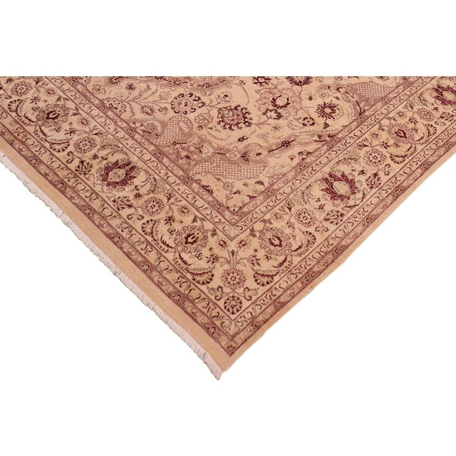 Shabby Chic Shabby Chic 1990's Pak-Persian Beige/Brown Wool Rug - 8'3'' X 10'3'' For Sale - Image 3 of 9