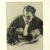 Beautiful large charcoal drawing of a counsellor or lawyer, original artwork by Herwig Driesschaert (1938-2010), signed...