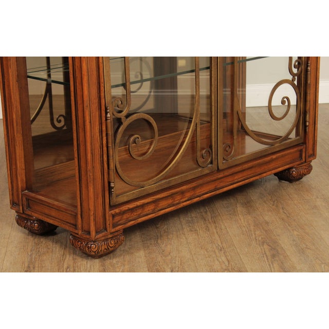 Henredon Large Scroll Iron Door Curio Display A Pair Chairish