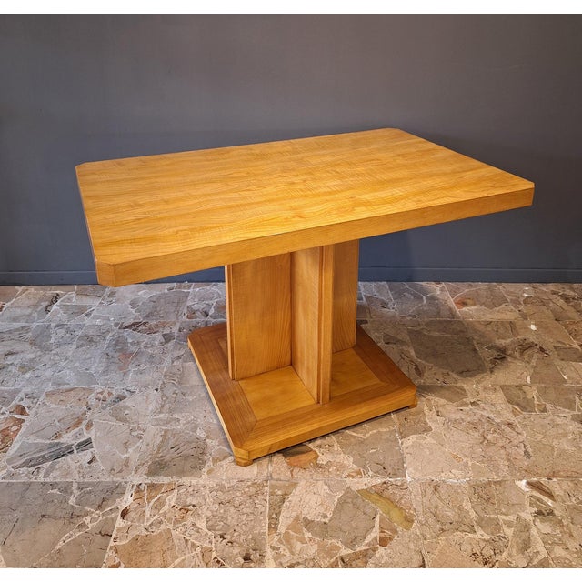 Ash Dining Table with Central Leg, Italy, 1950s For Sale - Image 4 of 9