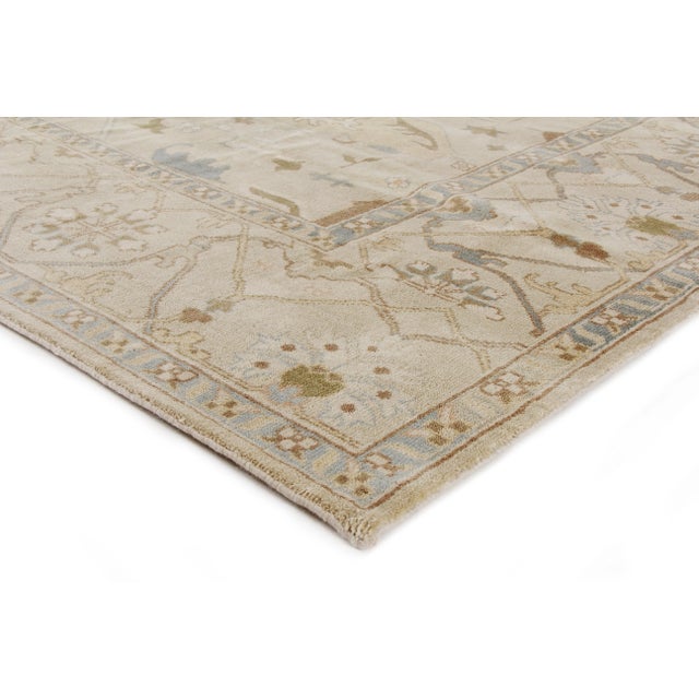 Exquisite Rugs Oushak Hand knotted Wool Ivory/Multi Rug10'x14' Chairish