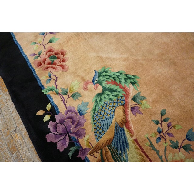 1920s Brown Earth Tone Antique Chinese Art Deco Carpet Made by Nichols Workshop Rug 7'10" X 9'6" For Sale - Image 4 of 18