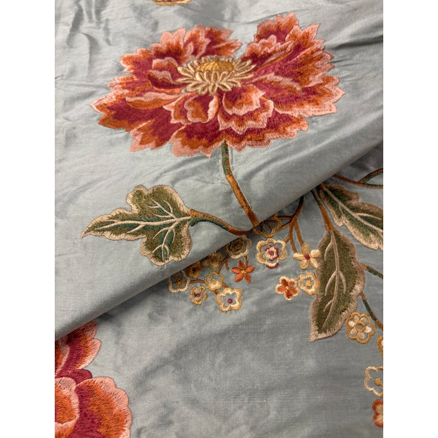 2020s Colefax & Fowler "Oriental Poppy" Silk Embroidered Fabric - 5 Yard Piece For Sale - Image 5 of 9