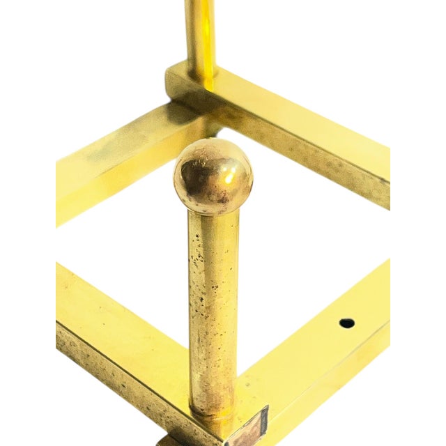 Metal Vintage Mid Century Italian Brass “Accordion” Style Coat Hat Rack For Sale - Image 7 of 17