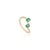 Early 21st Century 14k Gold Open Bypass Octagon Cut Emerald & Diamond Toi Et Moi Ring Size 5.5 For Sale - Image 5 of 17