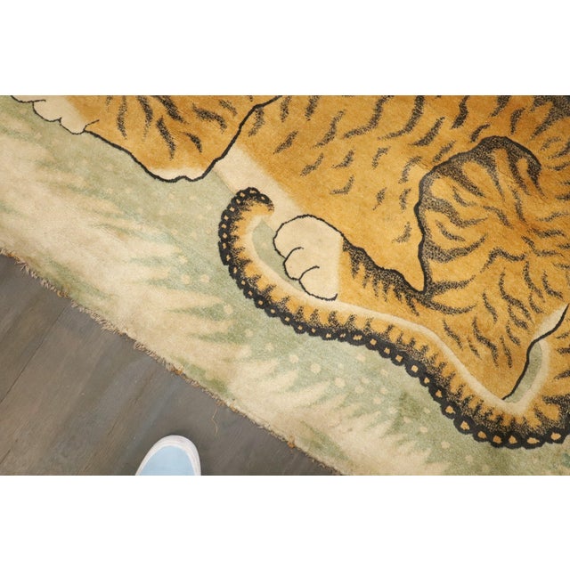 Early 20th Century Rare Antique Zabihi Collection Tiger Large Rug - 4' x 6' For Sale - Image 5 of 12