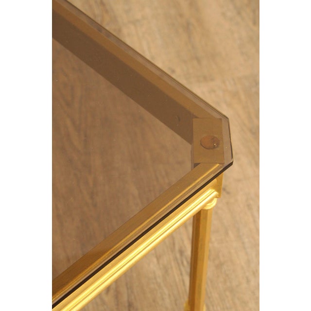 Neoclassical Style Glass Top End Table For Sale - Image 10 of 12