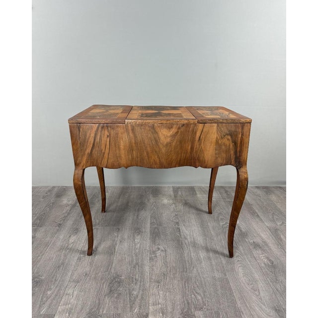 20th Century Louis XV Marquetry Dressing Table, Vanity Table with Mirror For Sale - Image 6 of 9