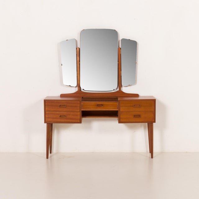 Mid-Century Modern Scandinavian Dressing Table with Adjustable Mirrors, 1960s For Sale - Image 16 of 16