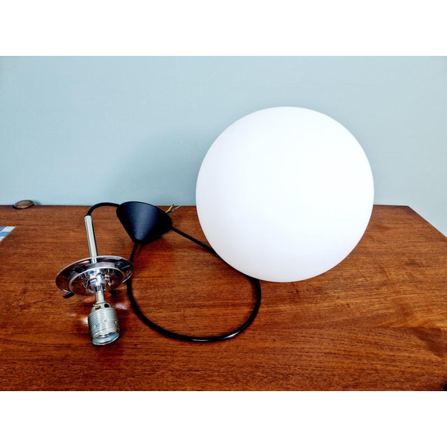 Large Pendant Light in Satin White Opal Glass from Glashütte Limburg, 1970s For Sale - Image 9 of 14