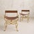 Italian Gold-Leaf + Leather Accent Chair, 1960s - 2 Available For Sale - Image 4 of 11
