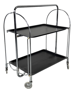 Mid-Century Bauhaus Dinett Foldable Serving Trolley from Bremshey Solingen, 1960s