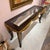 Vintage Dark Wood Console Table With Gold Gilt Draped Valance Detail For Sale - Image 10 of 11