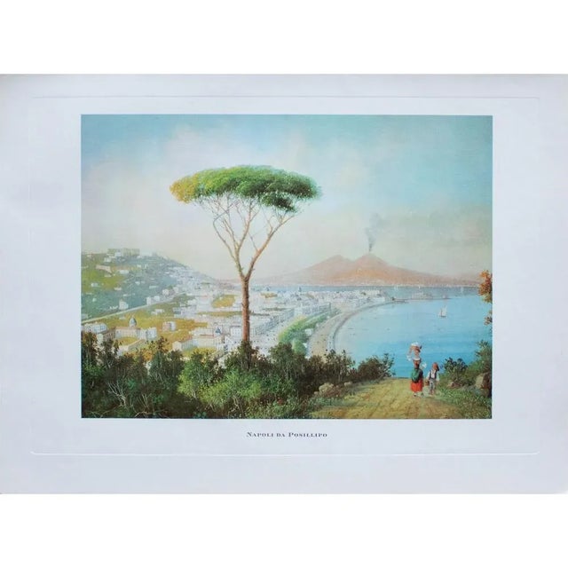 Turquoise 1964 "View to Naples From Posillipo", First Edition Full-Color Print For Sale - Image 8 of 8