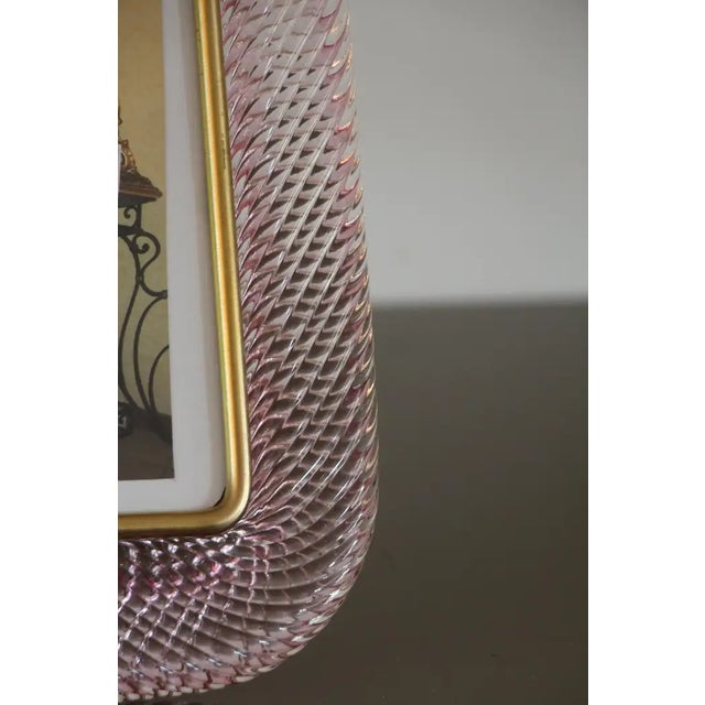 Gold Pink Twisted Murano Glass and Brass Photo Frame from Barovier & Toso, 2000s For Sale - Image 8 of 18