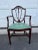 Antique Mahogany Carved Shield Back Armchair For Sale - Image 4 of 10