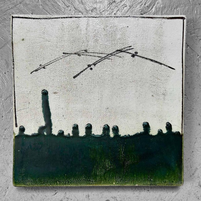 Taisho Oribe-Ware Toban Ceramic Tea Ceremony Tile, Japan, 1920s For Sale - Image 15 of 15