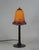 Art Deco 1930s French Art Deco Degue and Barbier Et Corneloup Orange Mottled Glass Table Lamp For Sale - Image 3 of 9