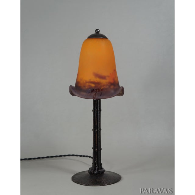 Art Deco French Art Deco Table Lamp by Degue & Barbier Et Corneloup 1930 France For Sale - Image 3 of 9