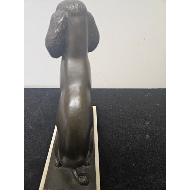 Realism Signed 13" Bronze of a Poodle by Edward Fenno Hoffman III Pafa Mounted on Marble For Sale - Image 3 of 7