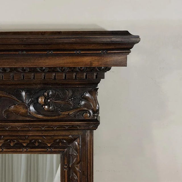 Antique Italian Baroque Walnut Mirror For Sale - Image 9 of 13