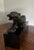 Mid 20th Century Art Deco Revival Black Panther Sculpture on Leatherized Pedestal Base For Sale - Image 9 of 12