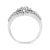 Haus of Brilliance 10K White Gold 1/2 Cttw Round Cut Diamond Three Stone Split Shank Band Ring (H-I Color, SI1-SI2 Clarity) - Size 8 For Sale - Image 4 of 6