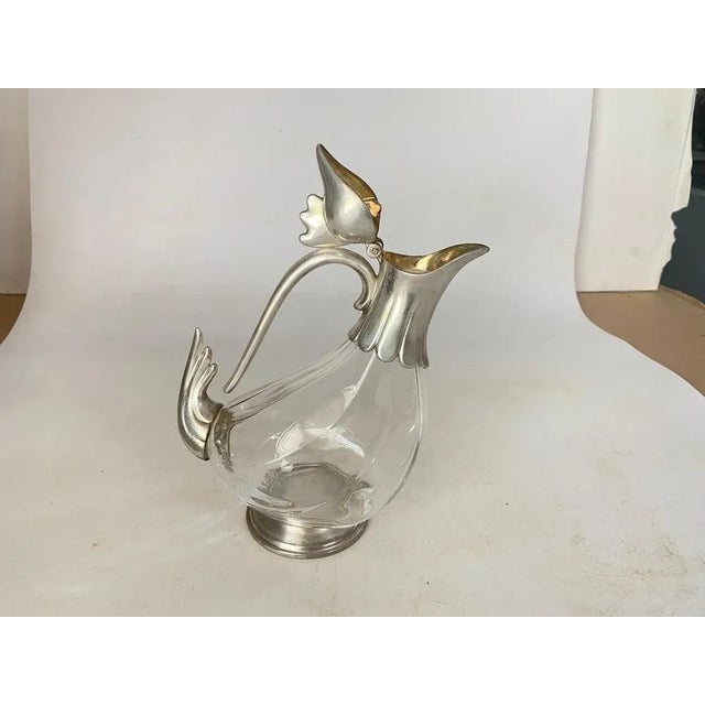 Silver 20th Century Silver Color Liquor Bottle in Glass and Metal, France For Sale - Image 8 of 13