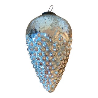 Pottery Barn Oversized XL Mercury Glass Pinecone Ornament For Sale