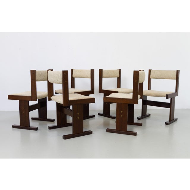 Danish Brutalist Dark Oak Dining Chairs by Gangso Mobler, 1970s. Set of 6. Set of six stunning Scandinavian Mid-Century...