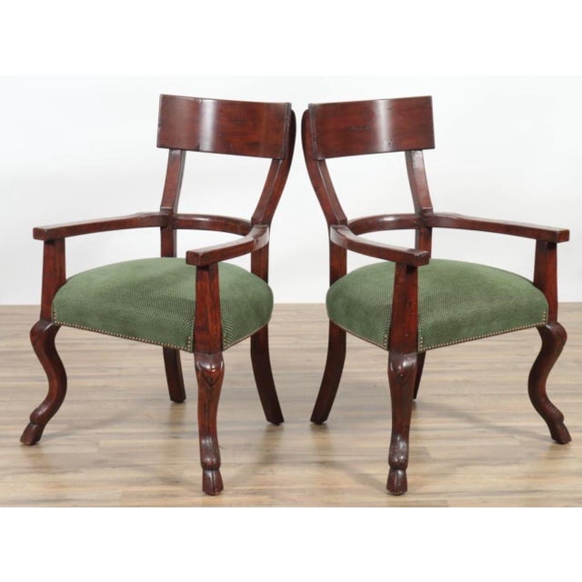 Wood 1930s 8 Regency Style English Mahogany Cloven Hoof Footed Dining Chairs For Sale - Image 7 of 10