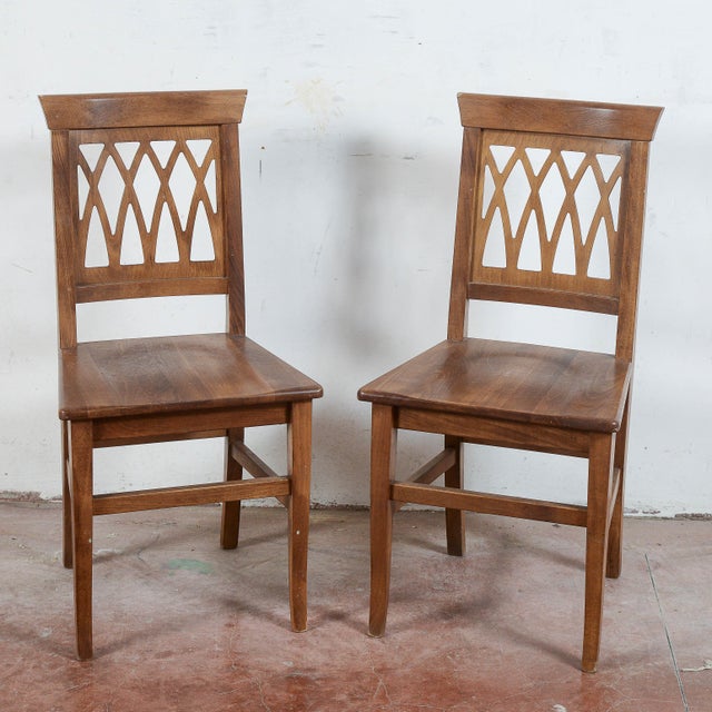 Vintage Wood Chairs, Set of 2 For Sale - Image 6 of 6