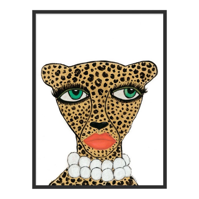 Cheetah by Kendra Dandy in Black Frame, Small Art Print For Sale