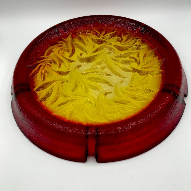 Mid-Century Modern 1960s Blenko Amberina Cigar Ashtray For Sale - Image 3 of 7